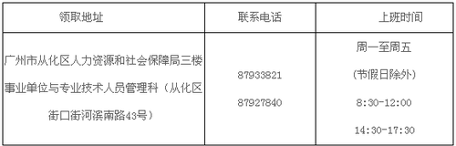 廣州從化區2016年中級會計職稱證書領取通知