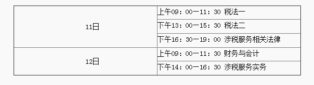 稅務師考試時間