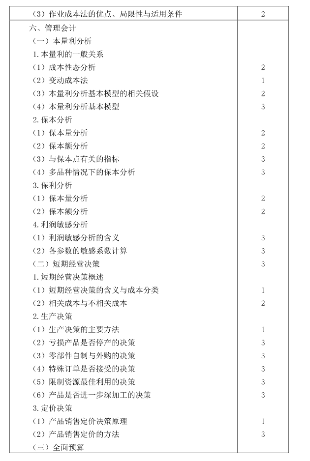 注冊會計師全國統一考試大綱《財管》