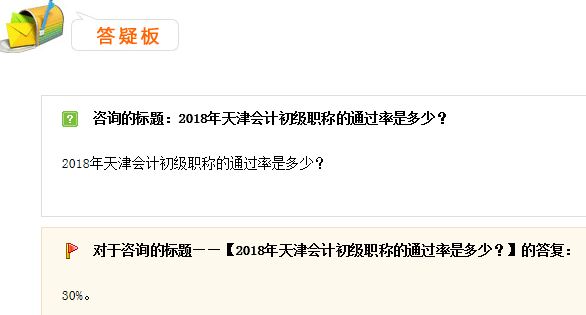 2018天津初級(jí)會(huì)計(jì)職稱(chēng)考試合格率是多少？