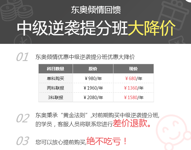 中級會計逆襲提分班大降價