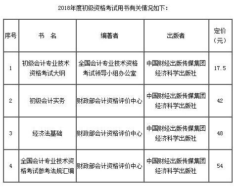 初級會計輔導教材定價