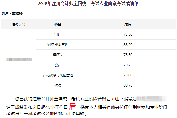 注會(huì)成績(jī)