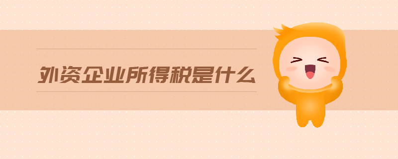外資企業(yè)所得稅是什么