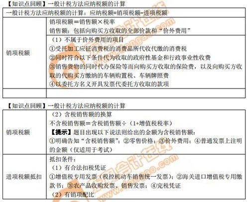 一般計稅方法應納稅額的計算