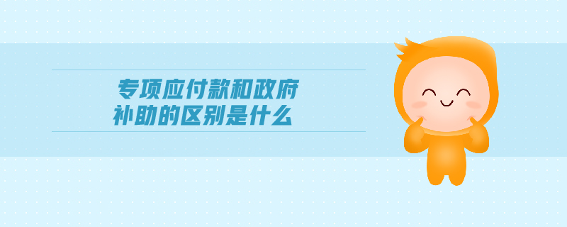 專項應付款和政府補助的區別是什么