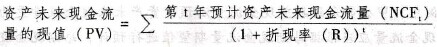 資產未來現金流的現值
