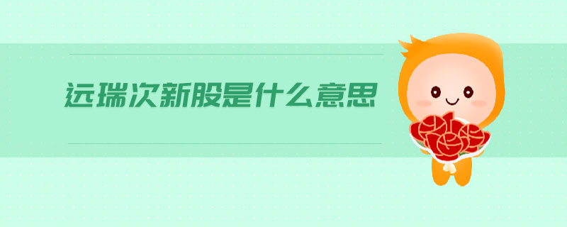 遠瑞次新股是什么意思