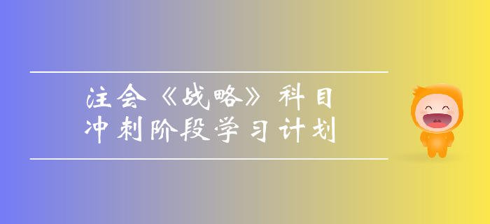 2019年注會《戰略》沖刺階段學習計劃
