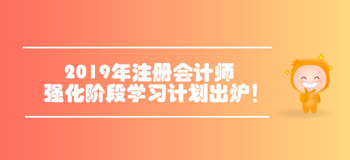 2019年注冊會計師六科強化階段學習計劃出爐！