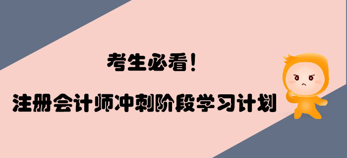 考生必看！2019年注冊會計師沖刺階段學習計劃！