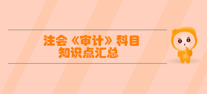 2019年注冊會計師《審計》科目知識點匯總