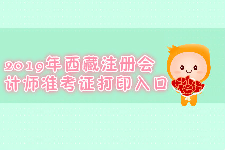 2019年西藏注冊會計師準考證打印入口