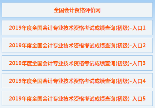 初級會計師成績查詢