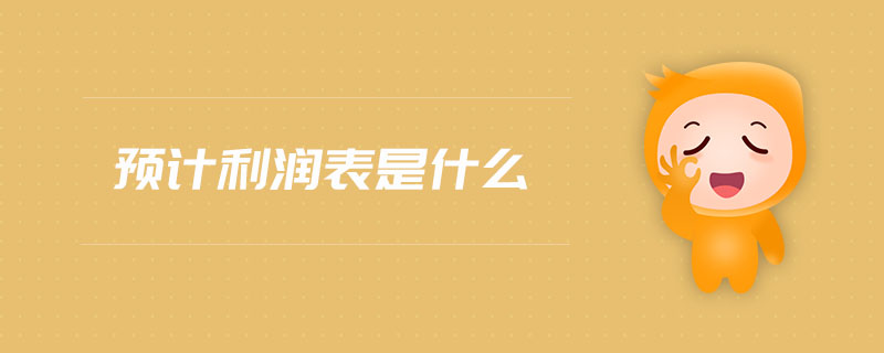 預(yù)計(jì)利潤(rùn)表是什么