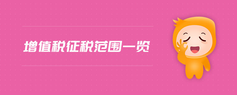 增值稅征稅范圍一覽