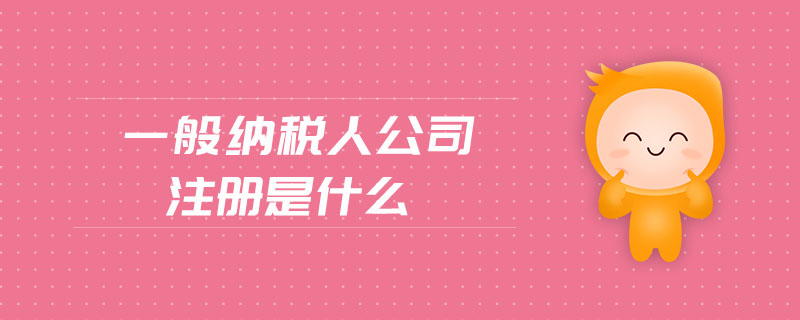 一般納稅人公司注冊是什么