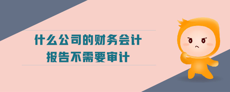 什么公司的財務會計報告不需要審計