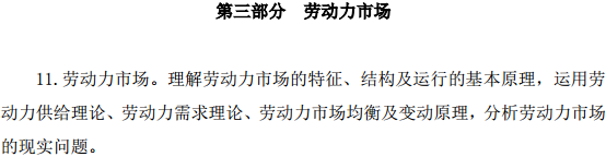 中級經(jīng)濟(jì)師人力資源管理考試大綱—勞動力市場