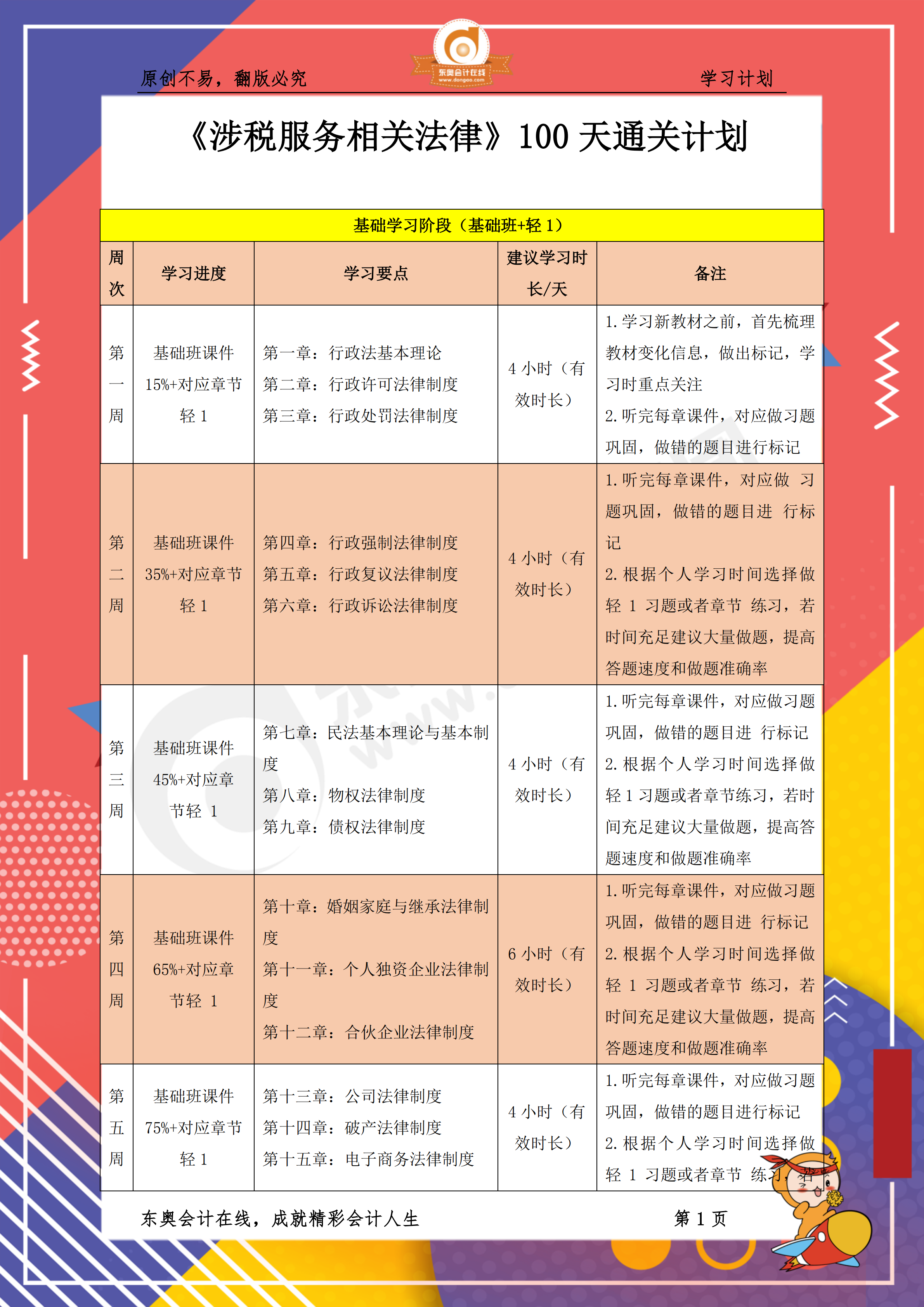 《涉稅服務相關法律》百天通關計劃