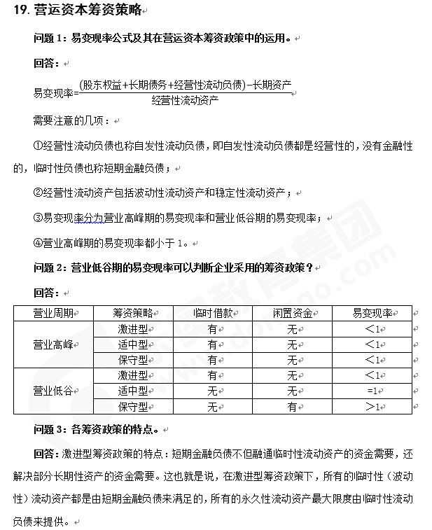 注會財管知識點答疑