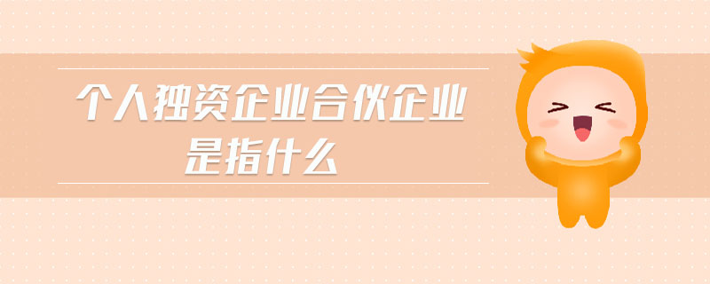 個人獨資企業合伙企業是指什么