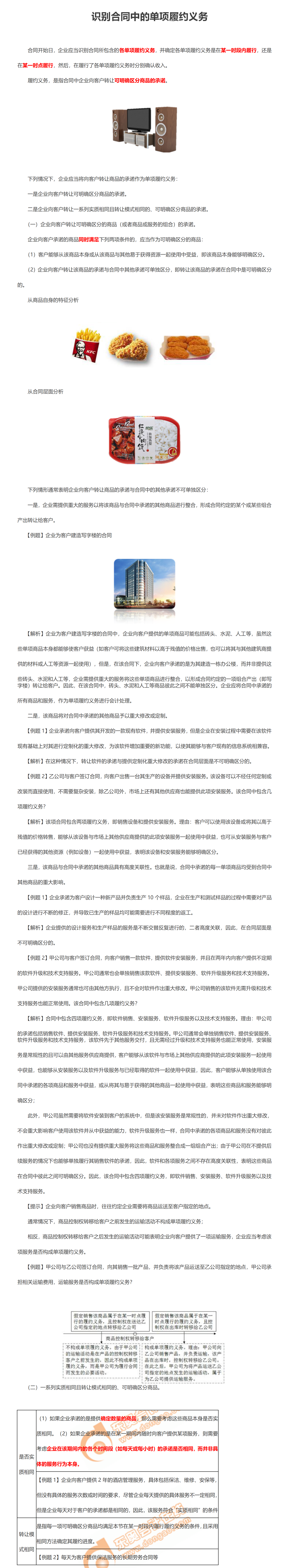 1.識別合同中的單項履約義務