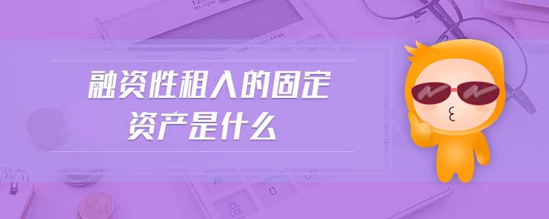 融資性租入的固定資產是什么