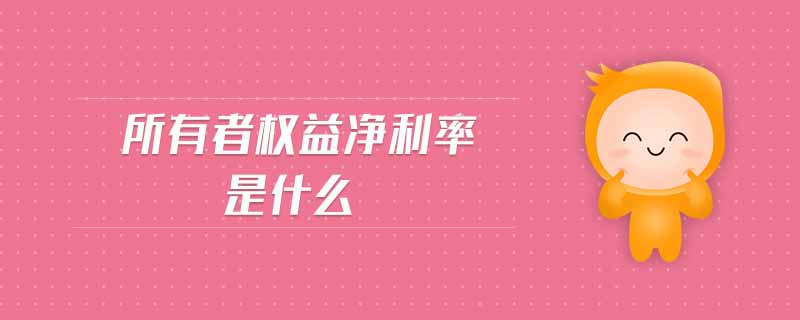 所有者權益凈利率是什么