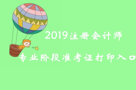 2019年遼寧注冊會計師專業(yè)階段準考證打印入口已開通