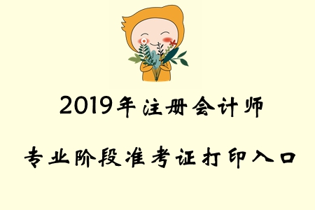 2019年寧夏注冊會計師專業階段準考證打印入口已開通