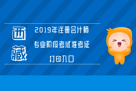 西藏2019年注冊會計師專業階段考試準考證打印入口