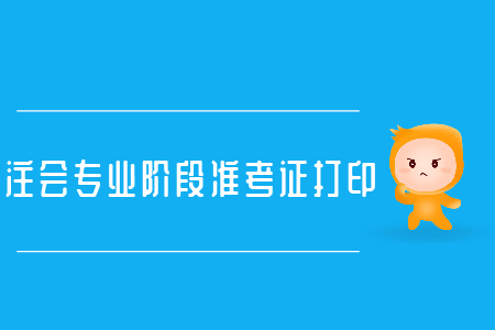注會專業階段準考證打印別錯過