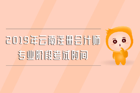 2019年云南注冊會計師專業(yè)階段考試時間