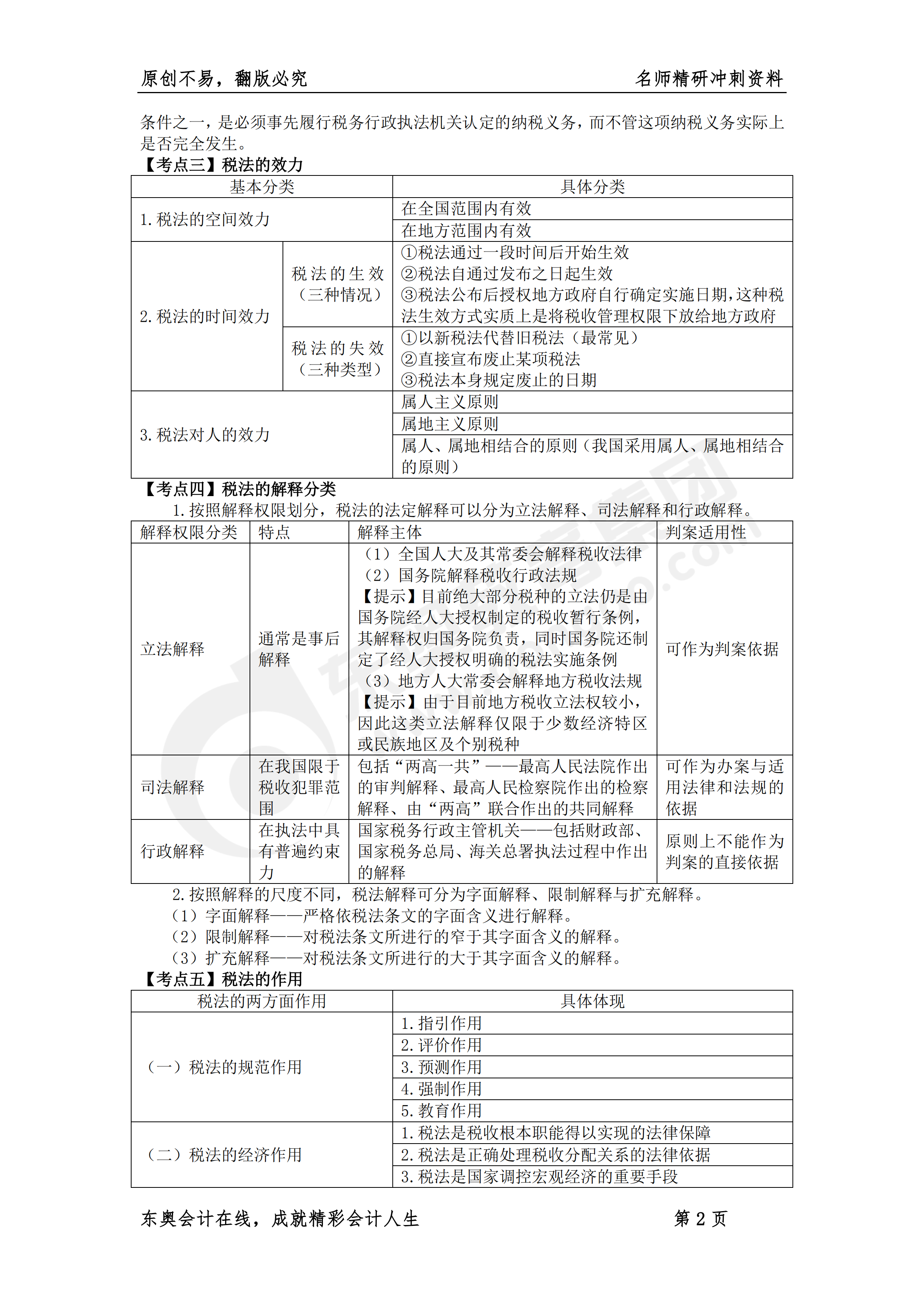 《稅法一》名師精研沖刺資料2