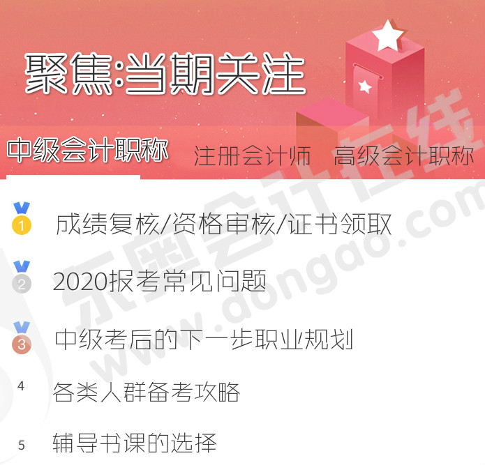 中級會計職稱當期熱點關注