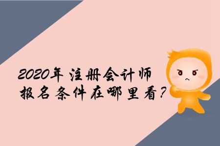 2020年注冊會計師報名條件在哪里看？