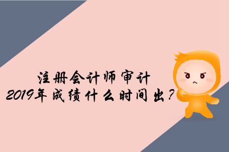 注冊會計師審計2019年成績什么時間出？