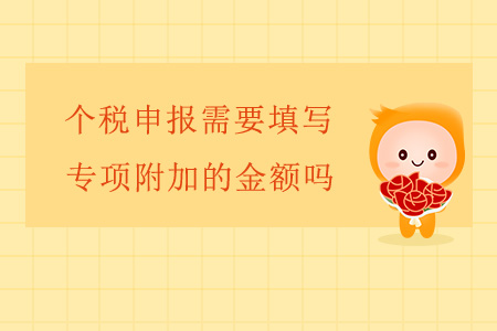 個稅申報需要填寫專項附加的金額嗎？