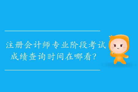 2019年注冊會計師專業階段考試成績查詢時間在哪看？