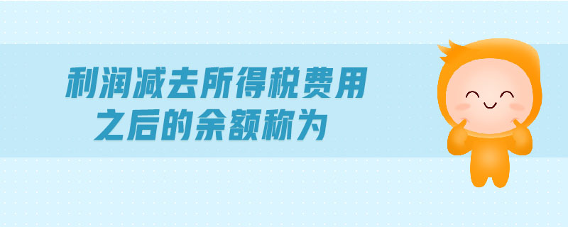 利潤減去所得稅費用之后的余額稱為