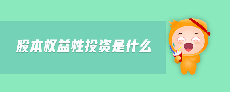 股本權益性投資是什么