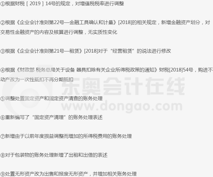 初級會計資產教材變化2020