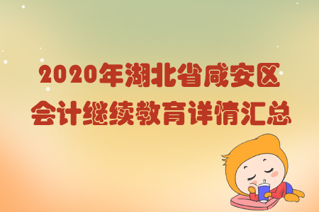 2020年湖北省咸安區會計繼續教育詳情匯總