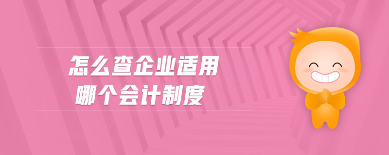 怎么查企業適用哪個會計制度