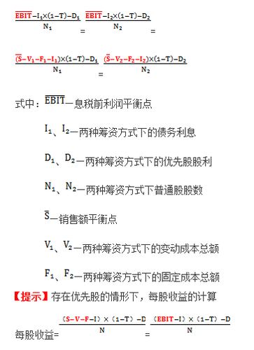 每股收益無差別點(diǎn)分析法