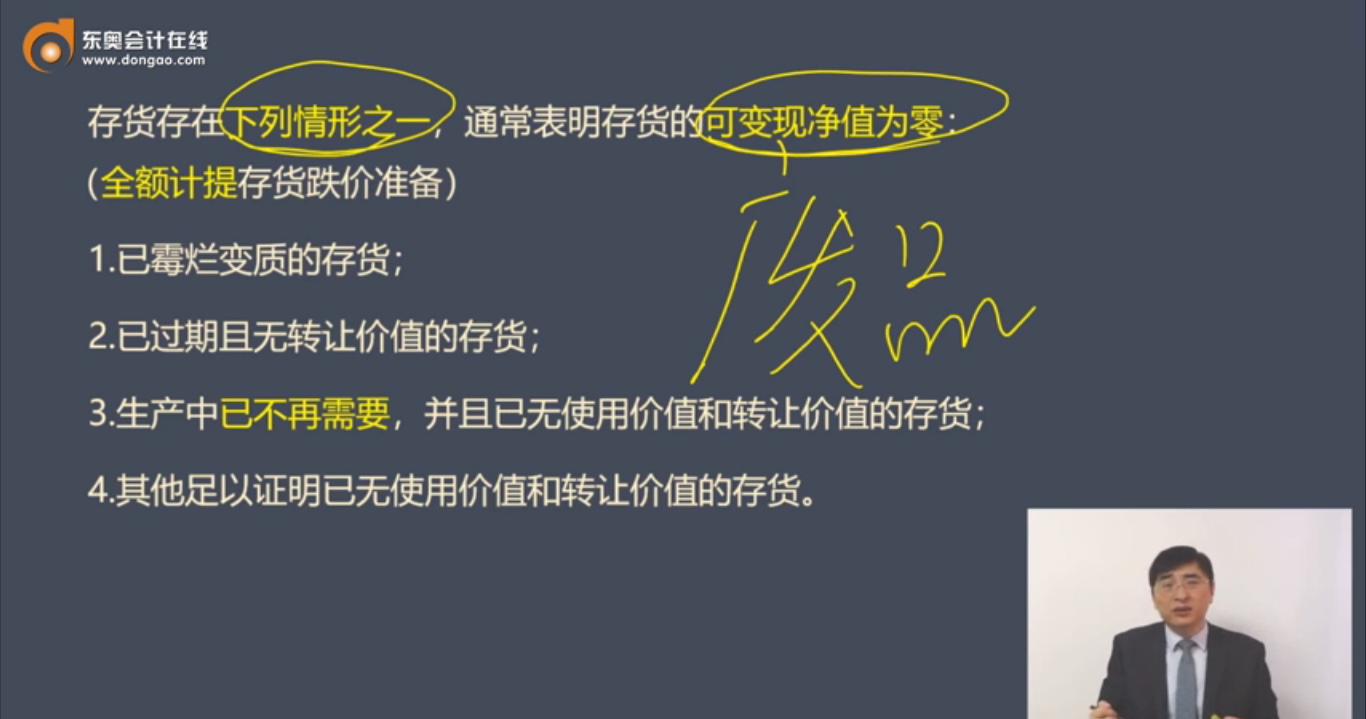 可變現凈值為零