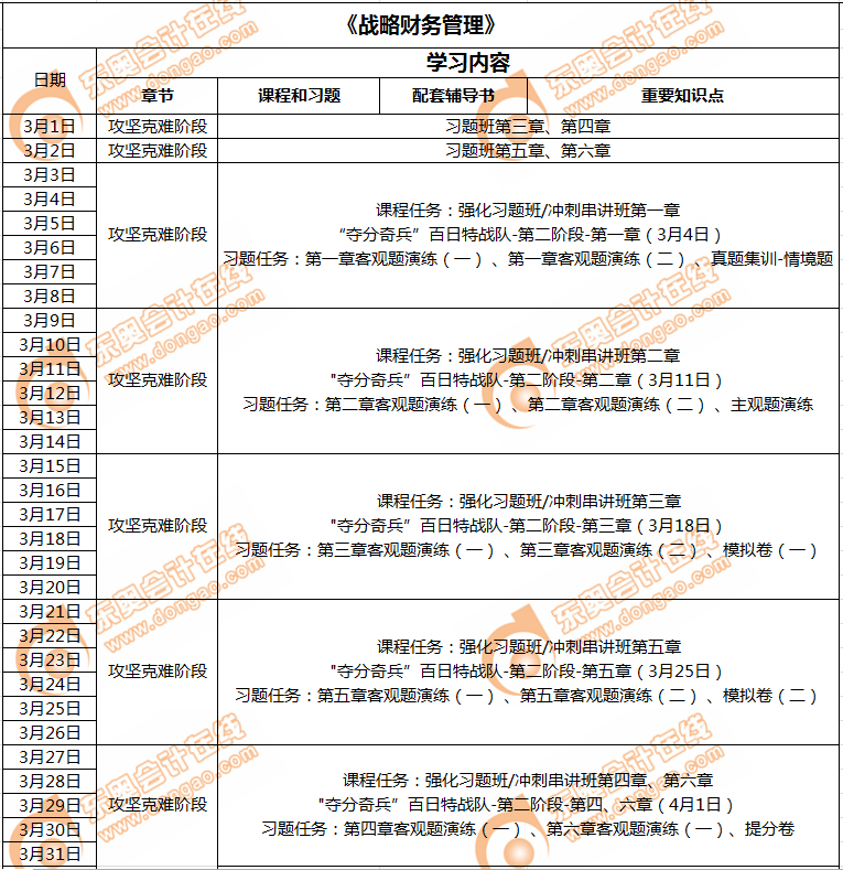 cma學習日歷