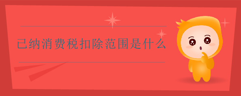 已納消費稅扣除范圍是什么
