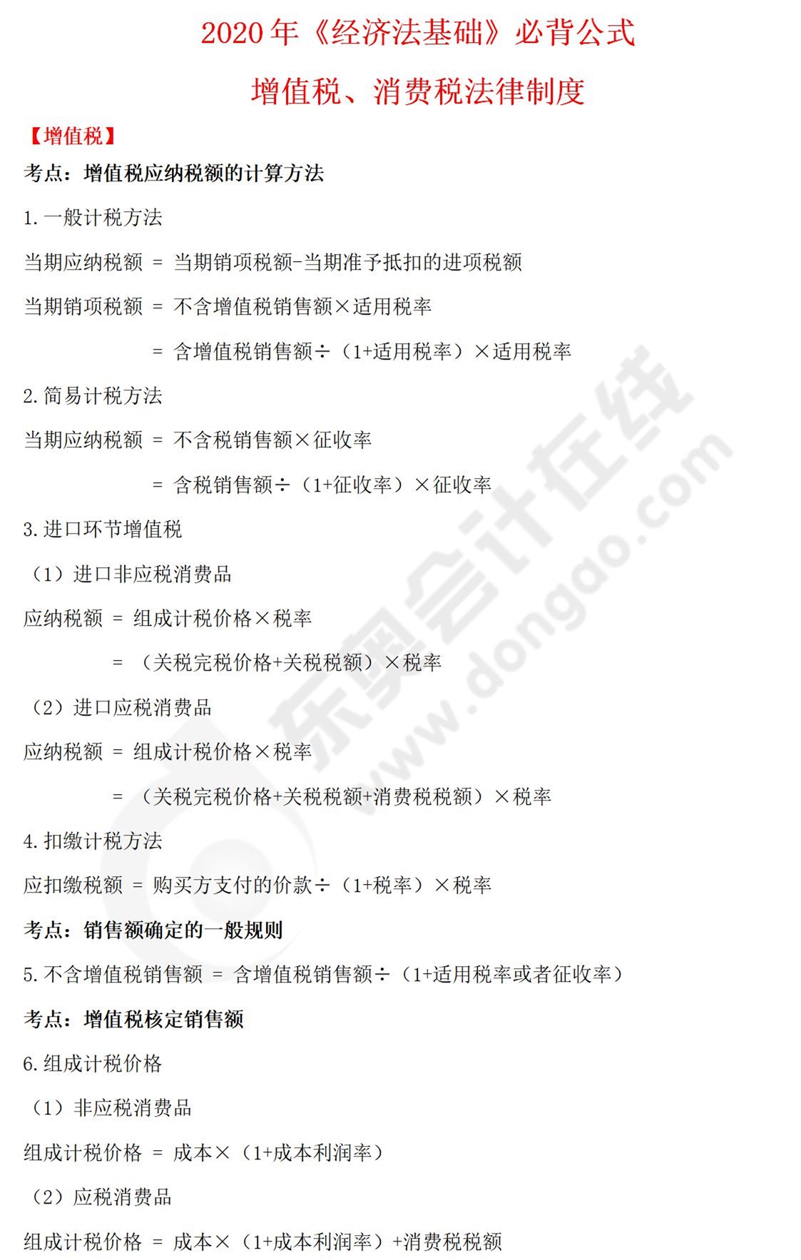 經濟法基礎必背
